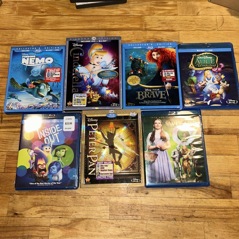 Disney Kids Movies Bluray DVD Children Animated Movie Lot Pixar